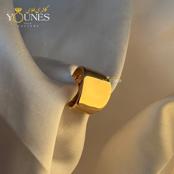 تصویر دوم انگشتر آینه ای طلا